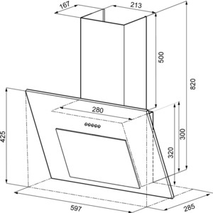 Вытяжка Krona FIONA 600 BLACK PB