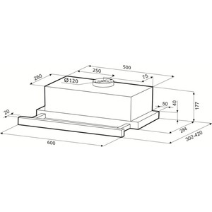 Вытяжка встраиваемая Krona KERRY 600 INOX PB