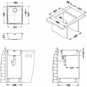 Кухонная мойка Alveus Basic 10 нержавеющая сталь (1082195)