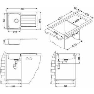 Кухонная мойка Alveus Line 20 нержавеющая сталь (1065560)
