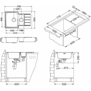 Кухонная мойка Alveus Line Maxim 70 нержавеющая сталь (1089614)