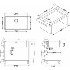 Кухонная мойка Alveus Monarch Quadrix 60 золото (1117478)