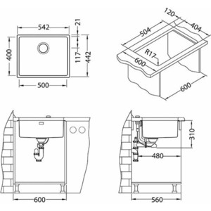 Кухонная мойка Alveus Monarch Kombino 50 медь (1120381)