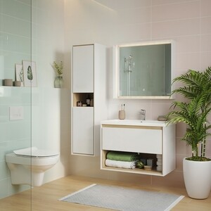 Зеркало Cersanit Louna 80 с подсветкой, белое (SP-LU-LOU80-Os)