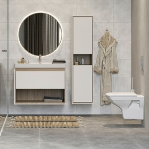 Зеркало Cersanit Louna 80 с подсветкой, белое (SP-LU-LOU80-Os)