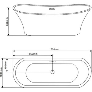 Акриловая ванна Grossman 170x80 со смесителем (GR-2101, F7514100)