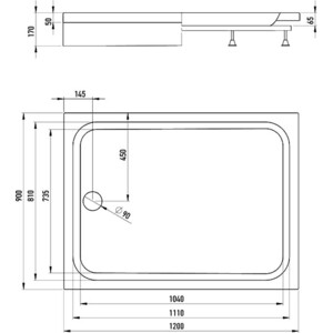 Душевой поддон Alex Baitler 120х90 (AB12917H-1)