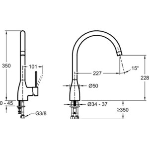 Смеситель для кухни Jacob Delafon Mariette хром (E23303-CP)
