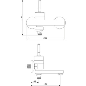 Смеситель для ванны Damixa ARC хром (291000000)