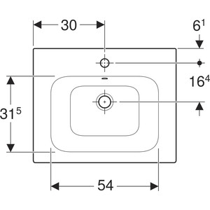 Раковина мебельная Geberit Renova Plan 60х48 (122260000)
