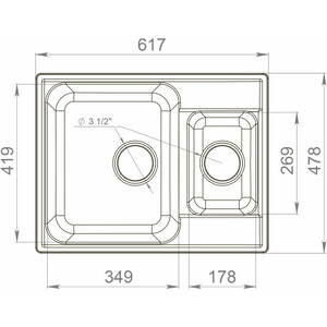 Кухонная мойка GranFest Quarz GF-Z09 черная