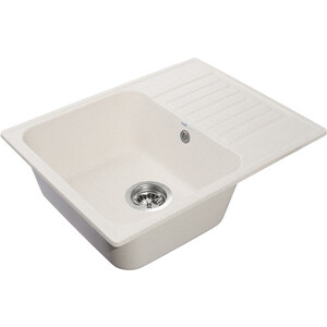 Кухонная мойка и смеситель GranFest Quarz GF-Z13, Lemark Comfort LM3071C-Gray с сифоном, белая