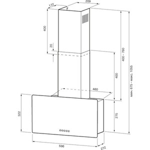 Вытяжка Krona CLEMENTINA 600 black S