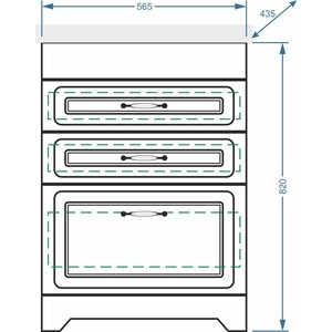 Тумба с раковиной Stella Polar Кармела 60 ольха белая (SP-00000177, S-UM-COM60/1-w)