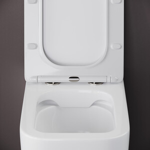 Унитаз приставной безободковый Ceramicanova Cubic Rimless, с крепежом, с сиденьем микролифт (CN1809)