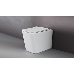 Унитаз приставной безободковый Ceramicanova Cubic Rimless, с крепежом, с сиденьем микролифт (CN1809)