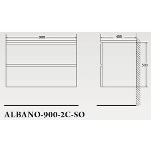 Тумба с раковиной BelBagno Albano 90 rovere rustico (ALBANO-900-2C-SO-RR, BB900/455-LV-MR-ALR)