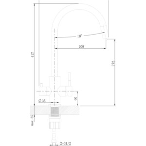 Смеситель для кухни Agger Zest под фильтр, хром (A0700700)
