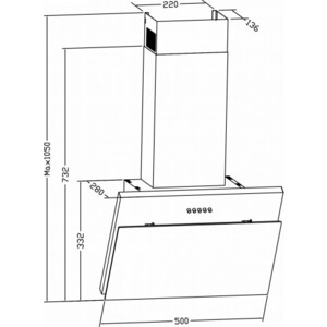 Вытяжка Weissgauff Yota 50 PB WH