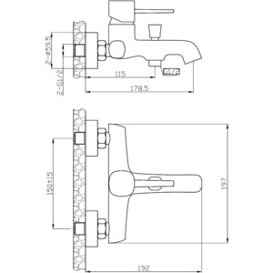 Смеситель для ванны Orange Karl белый (M05-100W)