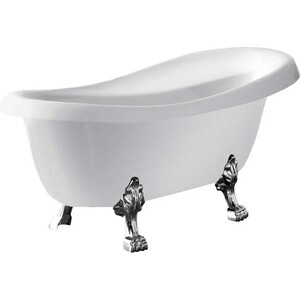 Акриловая ванна Vincea 170x75 с ножками, слив-перелив (VBT-120-1700-Cr)