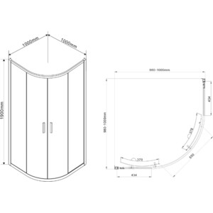 Душевой уголок Vincea Garda VSQ-1G 100x100 рифленый Шиншилла, хром (VSQ-1G100CH)