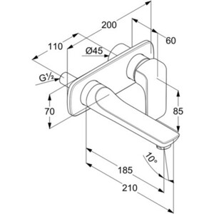 Смеситель для раковины Kludi Ameo встраиваемый, для 38243, хром (412440575)