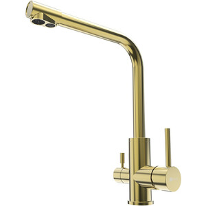 Смеситель для кухни Lemark Expert с подключением к фильтру, золото (LM5061G)