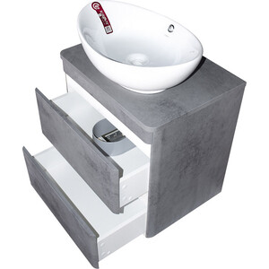 Тумба под раковину Style line Атлантика 80 подвесная, бетон темный (СС-00002283)