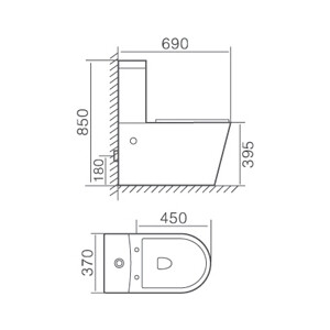 Унитаз-компакт безободковый Timo Inari с сидением микролифт (TK-501)
