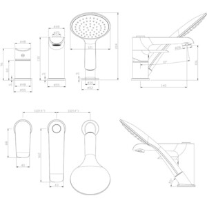 Смеситель на борт ванны Rossinka Silvermix на 3 отверстия, белый/хром (W40-39)