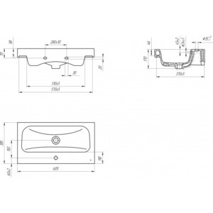 Раковина Cersanit Moduo Slim 60х38 (S-UM-MOD60SL/1) (62813)