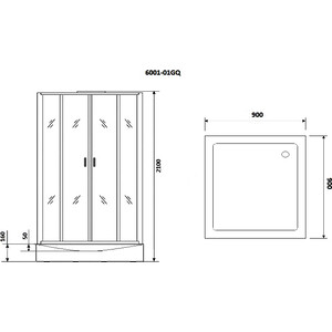 Душевая кабина Niagara NG-6001-01GQ 90х90х210