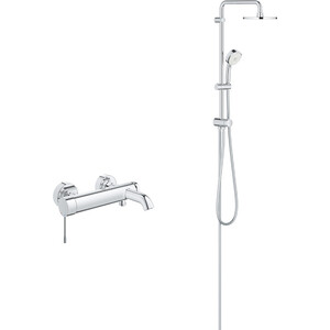 Смеситель для ванны Grohe Essence с душевым гарнитуром, хром (33624001, 27394002)
