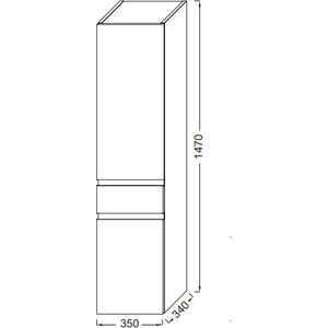 Шкаф-пенал Jacob Delafon Madeleine 35 петли справа, блестящий белый (EB2069D-J5)