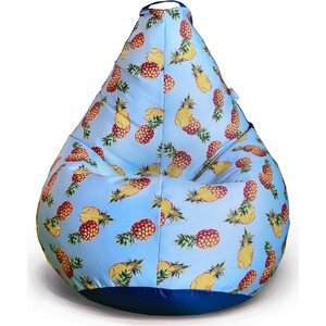 Кресло бескаркасное Mypuff груша, Ананасовая вечеринка, размер XXXXL- Комфорт, мебельный хлопок и оксфорд
