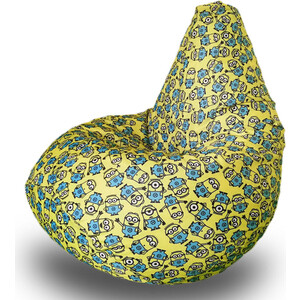 Кресло бескаркасное Mypuff Груша миньоны размер комфорт принтованный оксфорд bbb_593