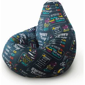 Кресло бескаркасное Mypuff груша, Айскрим, размер XXXXL- Комфорт, мебельный хлопок