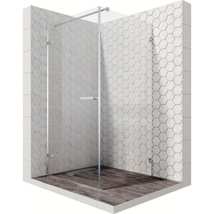 Душевой уголок Ambassador Abner 90x90 с поддоном, с поддоном, прозрачный, хром (10011101L, ЛП00183)