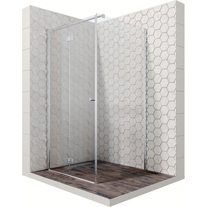 Душевой уголок Ambassador Diamond 90x90 левый, с поддоном, прозрачный, хром (12011105L, ЛП00183)