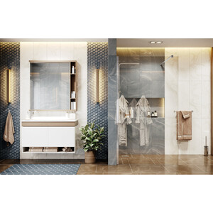 Душевой уголок Ambassador Waik-in 90x80 с поддоном, прозрачный, хром (15031101, ЛП00215)