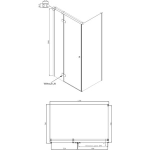 Душевой уголок Ambassador Diamond 120x80 левый, прозрачный, хром (12011104L)
