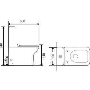 Унитаз-компакт безободковый Agger с микролифтом (AT02000)