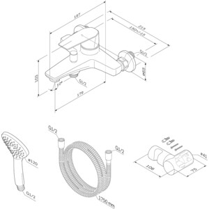 Смеситель для ванны Am.Pm Gem с душем, хром (F90A15000)