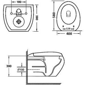 Комплект унитаза Grossman GR-4442 Grohe Rapid SL с сиденьем-микролифт, белый, клавиша хром