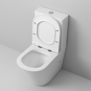 Унитаз-компакт безободковый Grossman с тонким сиденьем-микролифт, белый матовый (GR-4450MS)