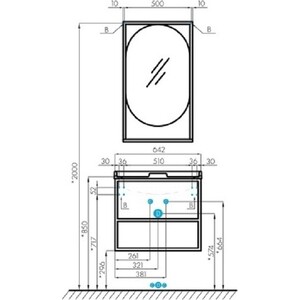Зеркало Акватон Лофт Фабрик 52 дуб эндгрейн (1A242502LTDU0)