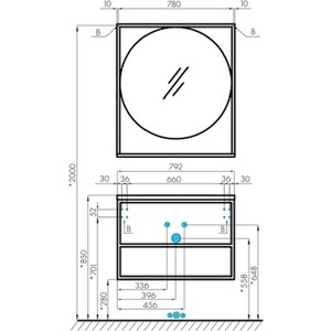 Зеркало Акватон Лофт Фабрик 80 дуб кантри (1A242602LTDY0)