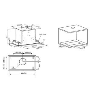 Вытяжка встраиваемая Krona SELINA 600 GLASS white S