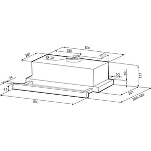 Вытяжка встраиваемая Krona Kamilla 600 BLACK RETRO